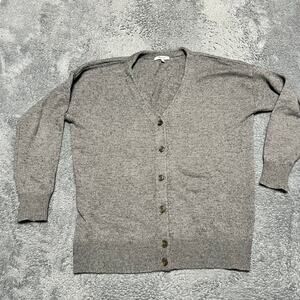 Madewell Sweater Womens Medium V Neck Relaxed Cardigan Gray Merino Wool Blend **